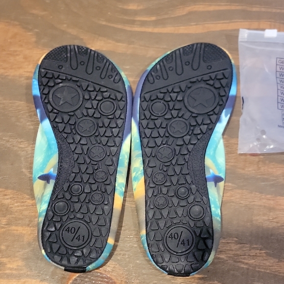 Women's Shark Print Water Shoes - Blue and Black - Picture 2 of 3